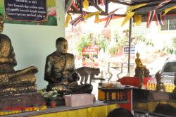 In the temple.